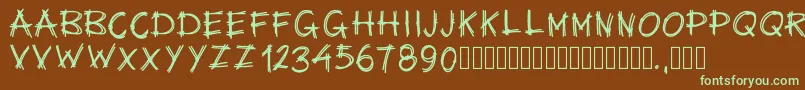 Pwsurvival Font – Green Fonts on Brown Background