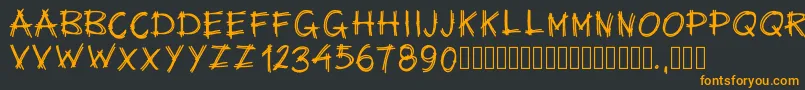 フォントPwsurvival – 黒い背景にオレンジの文字
