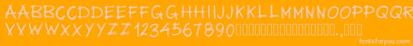 Pwsurvival Font – Pink Fonts on Orange Background