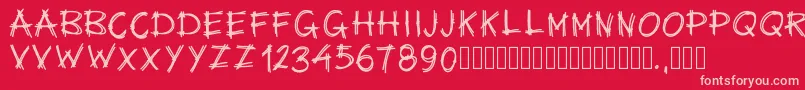 Pwsurvival Font – Pink Fonts on Red Background