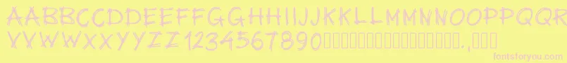 Pwsurvival Font – Pink Fonts on Yellow Background