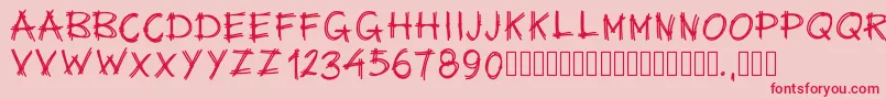 Pwsurvival Font – Red Fonts on Pink Background