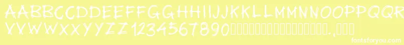 フォントPwsurvival – 黄色い背景に白い文字