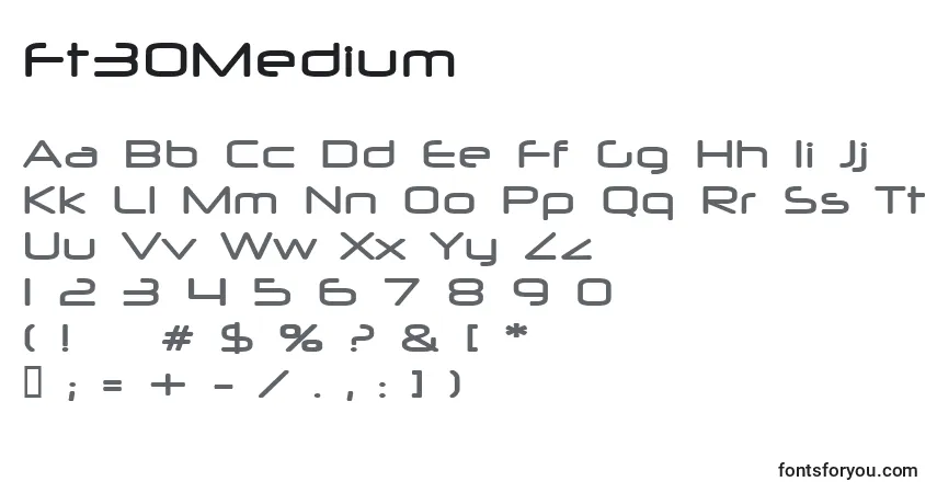 Ft30Mediumフォント–アルファベット、数字、特殊文字