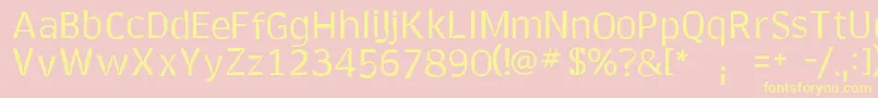 Bounce Font – Yellow Fonts on Pink Background