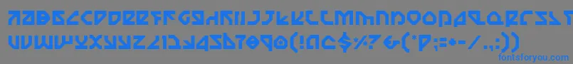 フォントNostro – 灰色の背景に青い文字