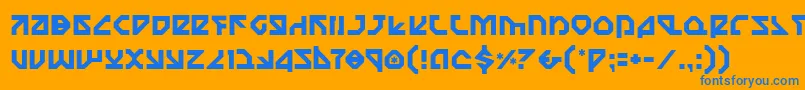 フォントNostro – オレンジの背景に青い文字