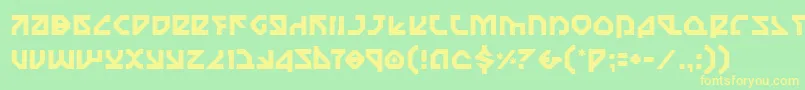 フォントNostro – 黄色の文字が緑の背景にあります