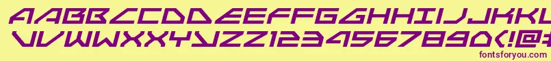 フォントNeonavyexpandital – 紫色のフォント、黄色の背景