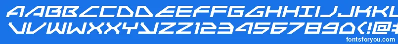 Weitere Informationen zur Neonavyexpandital-Schriftart Neonavyexpandital-Schriftart – Weiße Schriften auf blauem Hintergrund