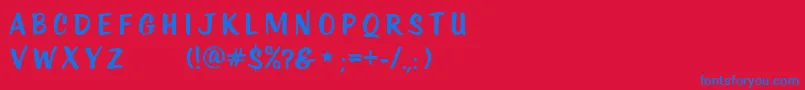 KtfRoadstar-Schriftart – Blaue Schriften auf rotem Hintergrund