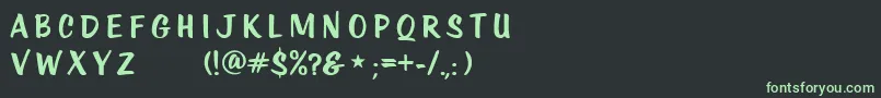 フォントKtfRoadstar – 黒い背景に緑の文字