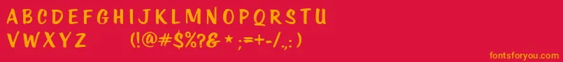KtfRoadstar Font – Orange Fonts on Red Background