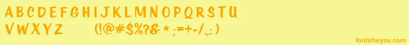 KtfRoadstar Font – Orange Fonts on Yellow Background