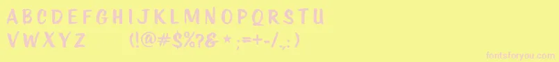 KtfRoadstar-fontti – vaaleanpunaiset fontit keltaisella taustalla