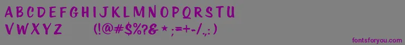 KtfRoadstar-fontti – violetit fontit harmaalla taustalla