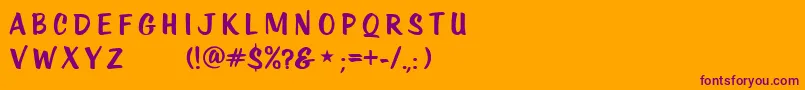 KtfRoadstar Font – Purple Fonts on Orange Background