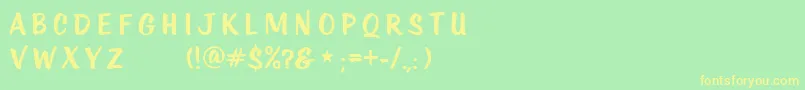 KtfRoadstar Font – Yellow Fonts on Green Background