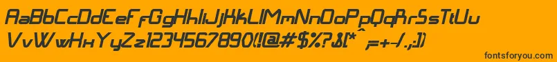 LangГіBolditalic Font – Black Fonts on Orange Background