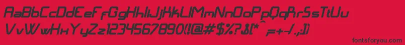 LangГіBolditalic Font – Black Fonts on Red Background