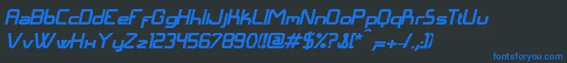 LangГіBolditalic Font – Blue Fonts on Black Background