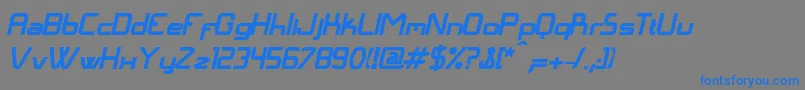 LangГіBolditalic Font – Blue Fonts on Gray Background