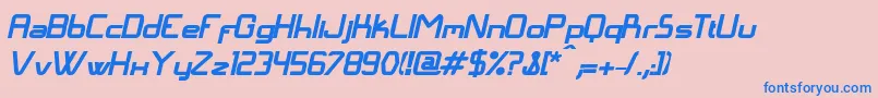 LangГіBolditalic Font – Blue Fonts on Pink Background