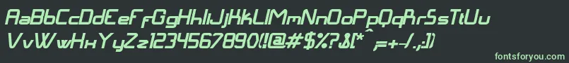 LangГіBolditalic Font – Green Fonts on Black Background