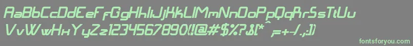 LangГіBolditalic Font – Green Fonts on Gray Background
