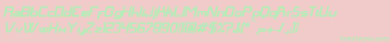 LangГіBolditalic Font – Green Fonts on Pink Background