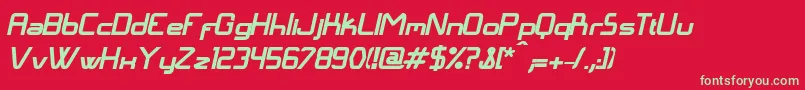 LangГіBolditalic Font – Green Fonts on Red Background