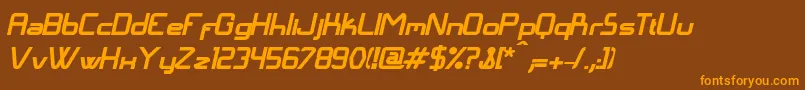 LangГіBolditalic Font – Orange Fonts on Brown Background