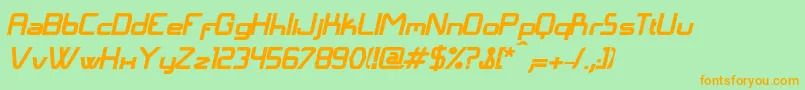 LangГіBolditalic Font – Orange Fonts on Green Background