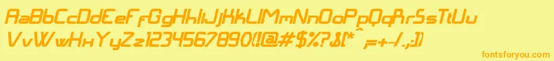 LangГіBolditalic Font – Orange Fonts on Yellow Background
