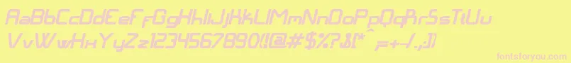 LangГіBolditalic Font – Pink Fonts on Yellow Background