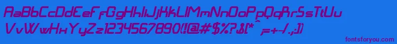 LangГіBolditalic Font – Purple Fonts on Blue Background