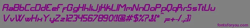 Шрифт LangГіBolditalic – фиолетовые шрифты на сером фоне