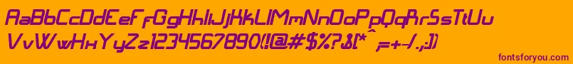 LangГіBolditalic Font – Purple Fonts on Orange Background