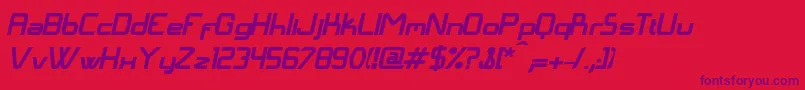 LangГіBolditalic Font – Purple Fonts on Red Background