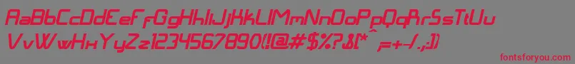 LangГіBolditalic Font – Red Fonts on Gray Background