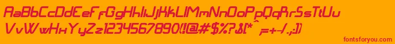 フォントLangГіBolditalic – オレンジの背景に赤い文字