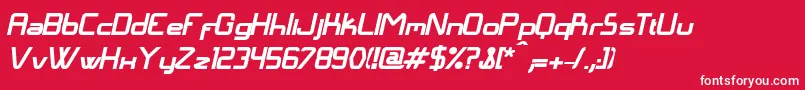 LangГіBolditalic Font – White Fonts on Red Background