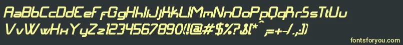 LangГіBolditalic Font – Yellow Fonts on Black Background