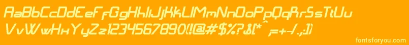 LangГіBolditalic Font – Yellow Fonts on Orange Background