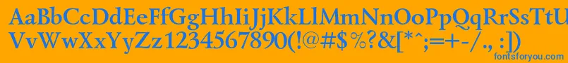 LazurskicBold Font – Blue Fonts on Orange Background