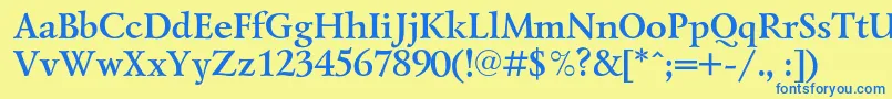 LazurskicBold Font – Blue Fonts on Yellow Background