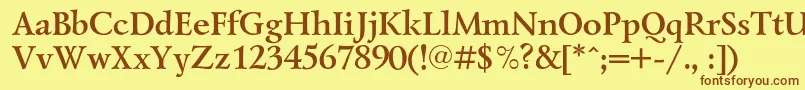LazurskicBold Font – Brown Fonts on Yellow Background