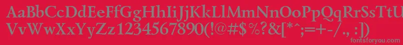 LazurskicBold-Schriftart – Graue Schriften auf rotem Hintergrund