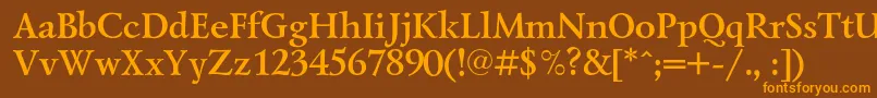 LazurskicBold Font – Orange Fonts on Brown Background