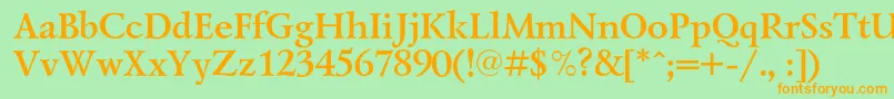 LazurskicBold Font – Orange Fonts on Green Background